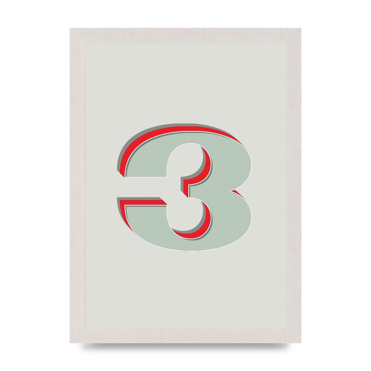 Mix Match Number 3" Printed Poster - A4 framed