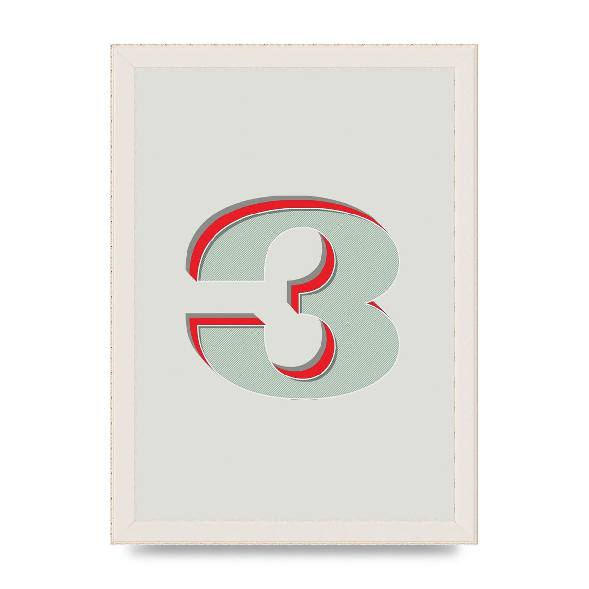 Mix Match Number 3" Printed Poster - A4 framed