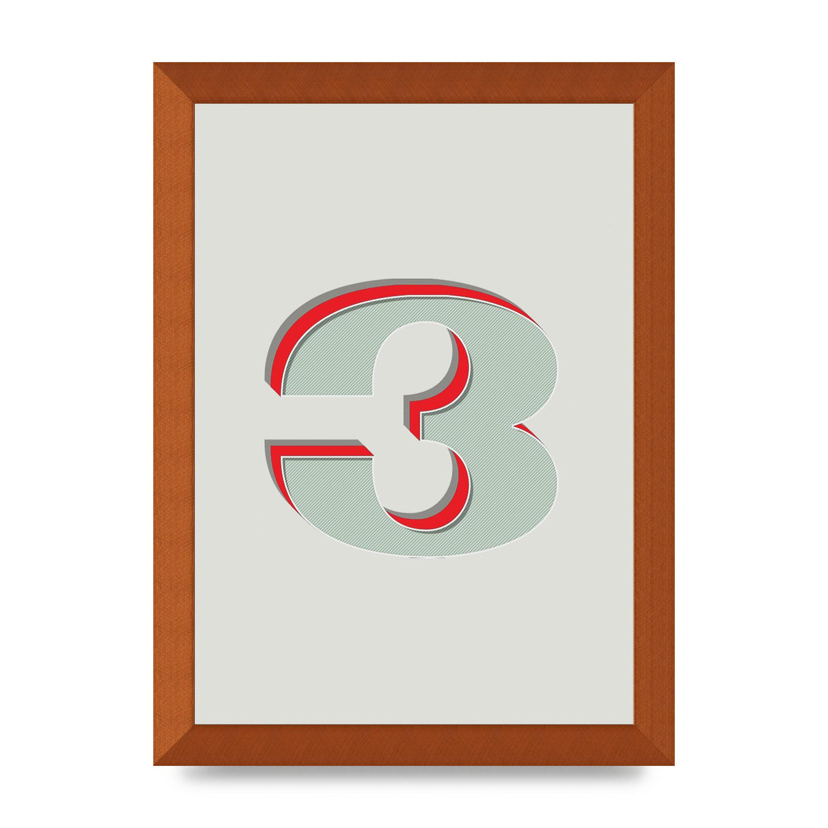 Mix Match Number 3" Printed Poster - A4 framed