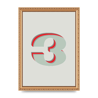 Mix Match Number 3" Printed Poster - A4 framed