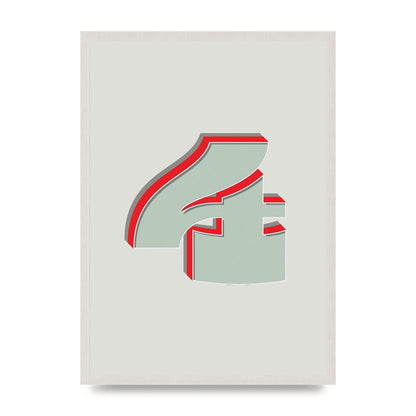 Mix Match Number 4" Wall Art - A2 framed
