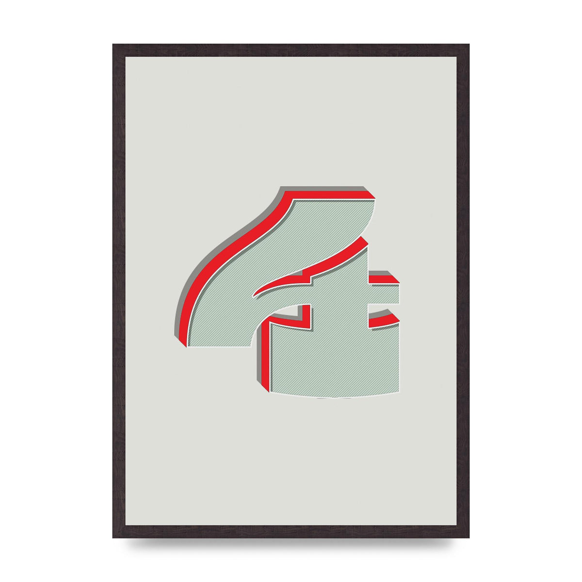 Mix Match Number 4" Wall Art - A2 framed