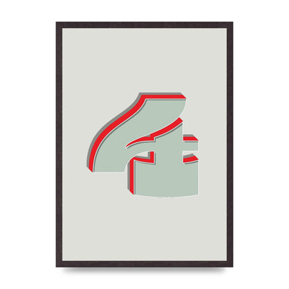 Mix Match Number 4" Wall Art - A2 framed