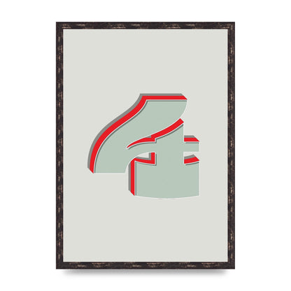 Mix Match Number 4" Wall Art - A2 framed