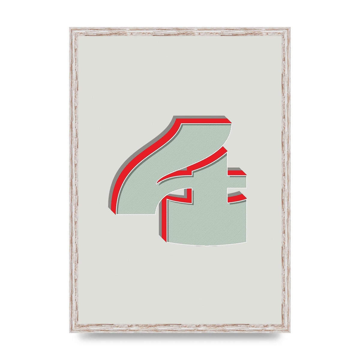 Mix Match Number 4" Wall Art - A2 framed