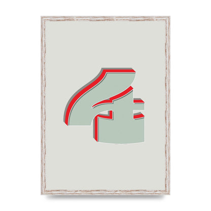 Mix Match Number 4" Wall Art - A2 framed