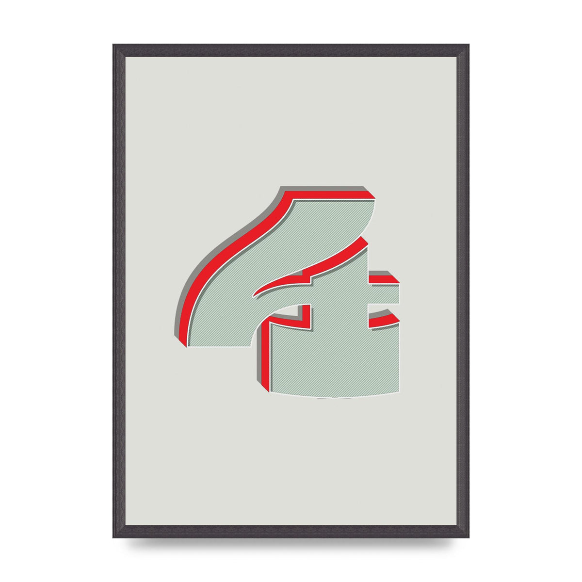 Mix Match Number 4" Wall Art - A2 framed