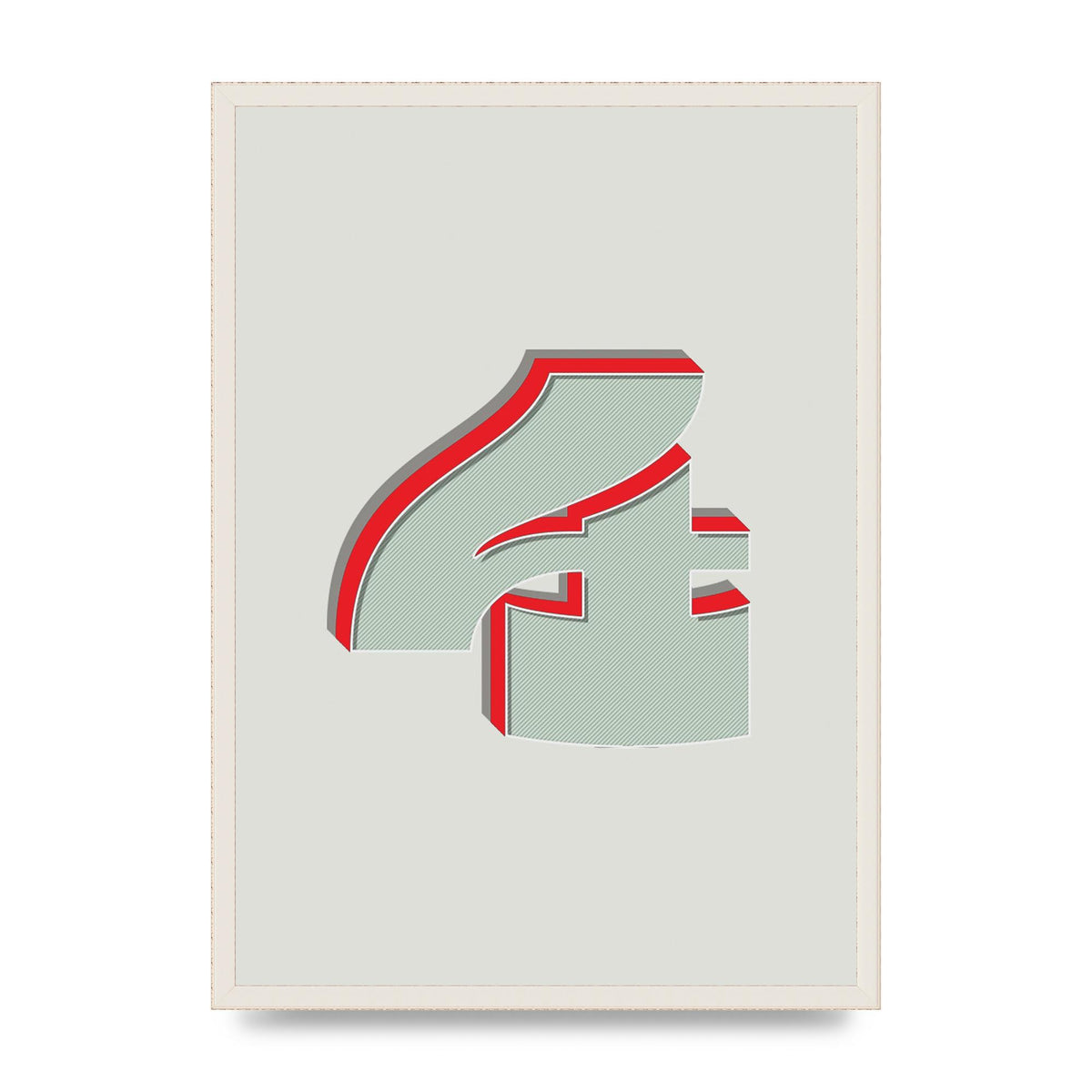 Mix Match Number 4" Wall Art - A2 framed