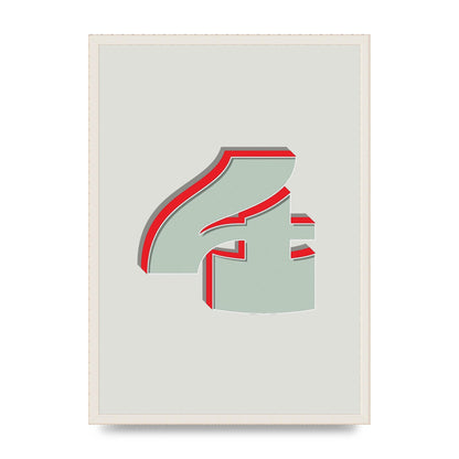 Mix Match Number 4" Wall Art - A2 framed