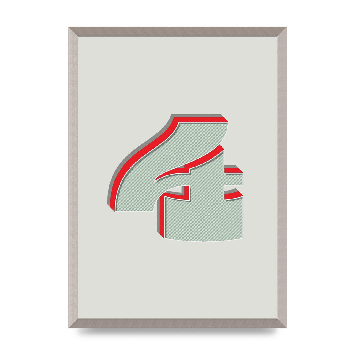 Mix Match Number 4" Wall Art - A2 framed