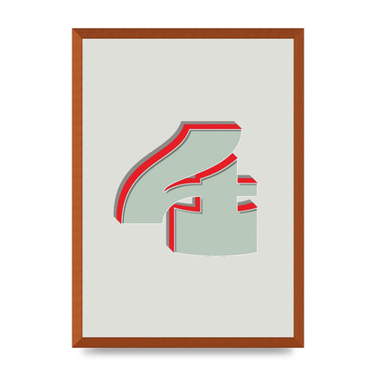 Mix Match Number 4" Wall Art - A2 framed