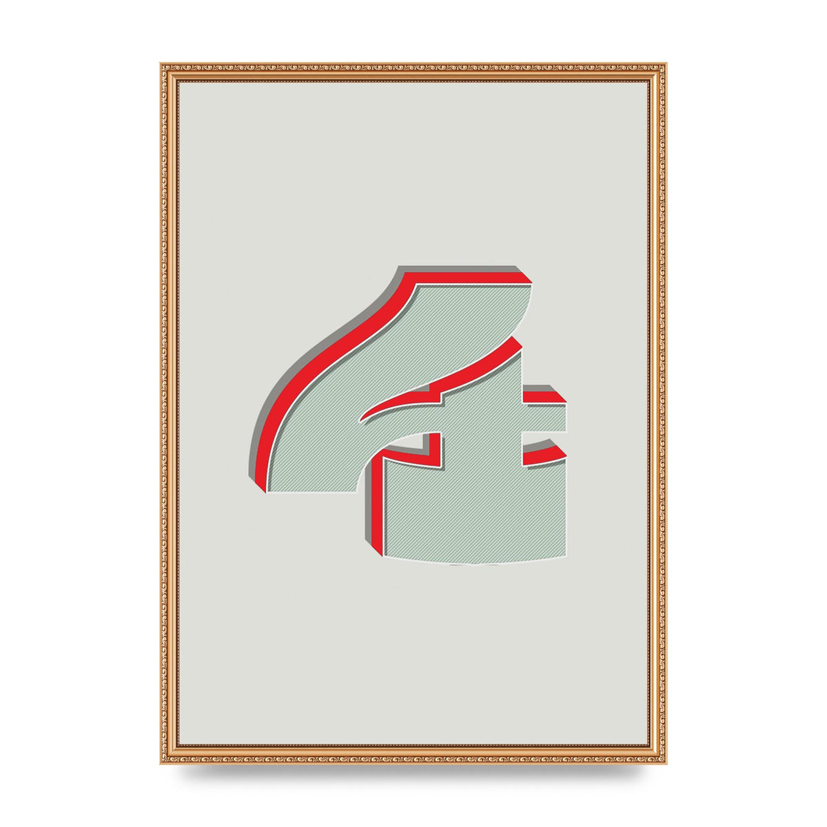 Mix Match Number 4" Wall Art - A2 framed