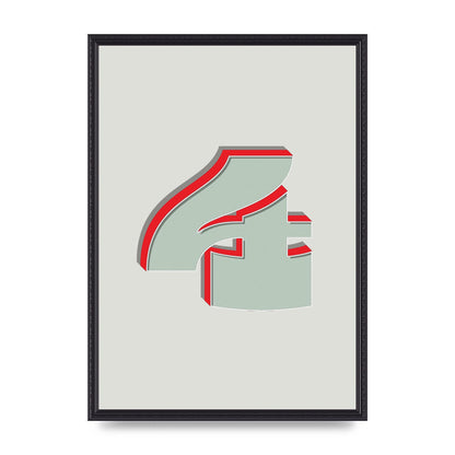 Mix Match Number 4" Wall Art - A2 framed