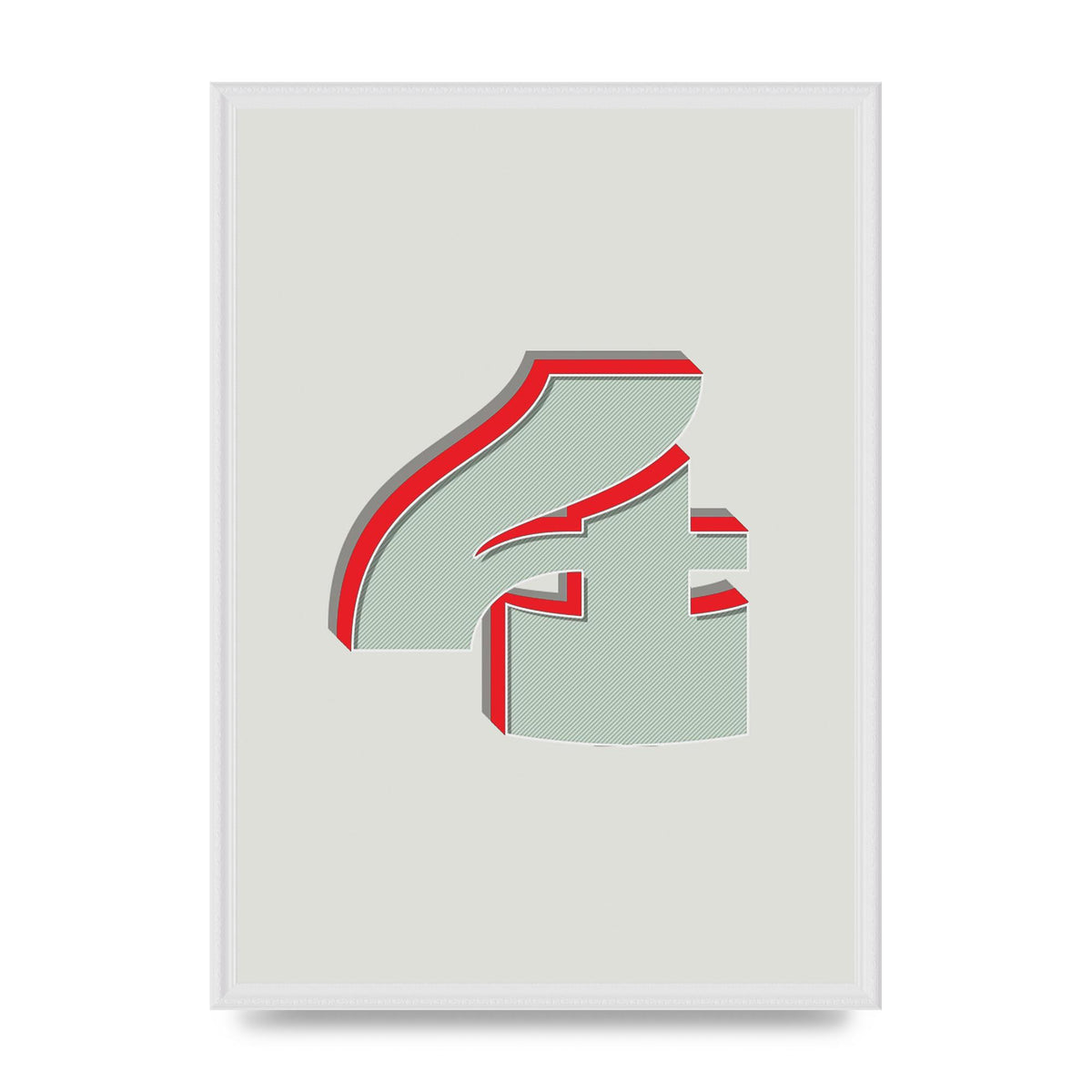 Mix Match Number 4" Wall Art - A2 framed