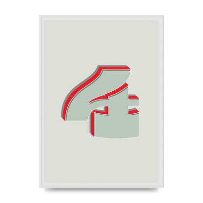 Mix Match Number 4" Wall Art - A2 framed