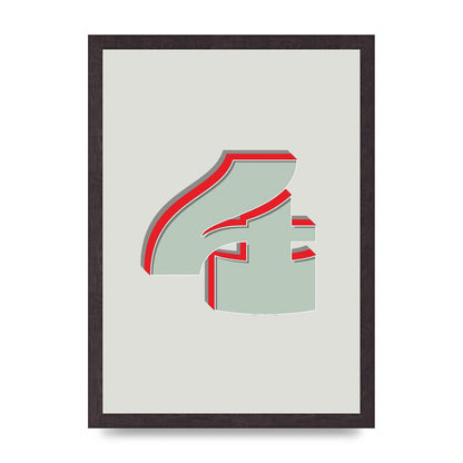 Mix Match Number 4" Wall Art - A3 framed