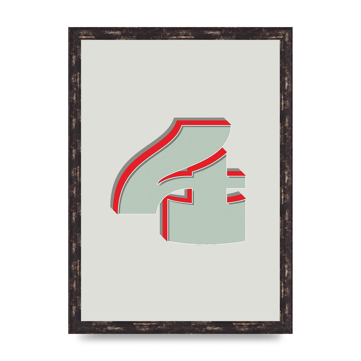 Mix Match Number 4" Wall Art - A3 framed