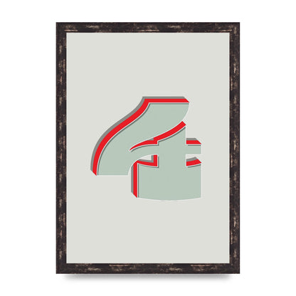 Mix Match Number 4" Wall Art - A3 framed