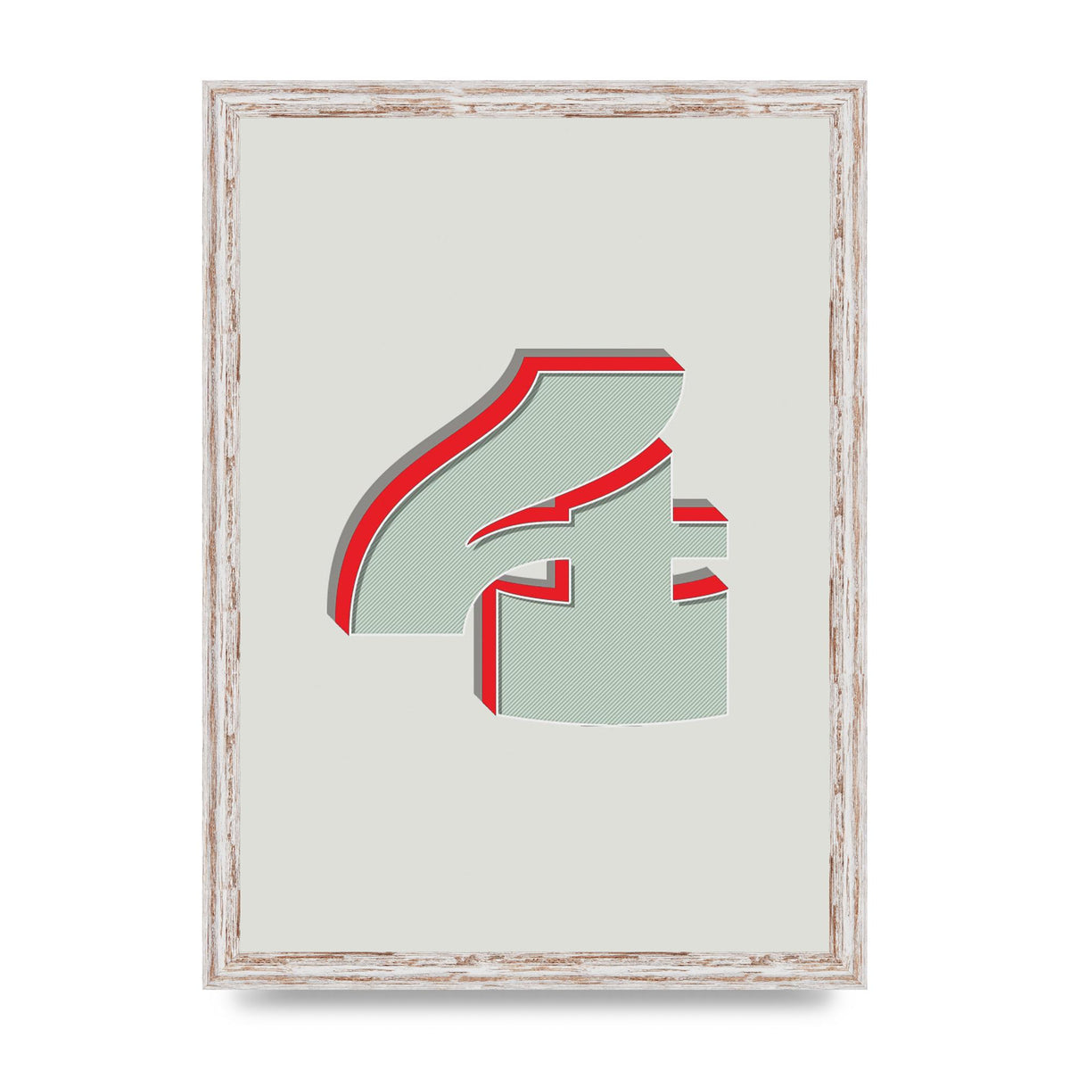 Mix Match Number 4" Wall Art - A3 framed