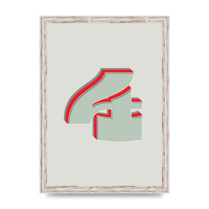 Mix Match Number 4" Wall Art - A3 framed