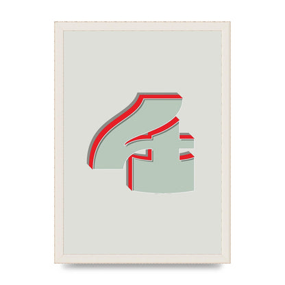 Mix Match Number 4" Wall Art - A3 framed