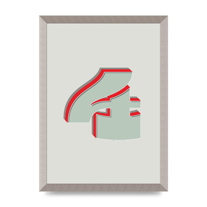 Mix Match Number 4" Wall Art - A3 framed