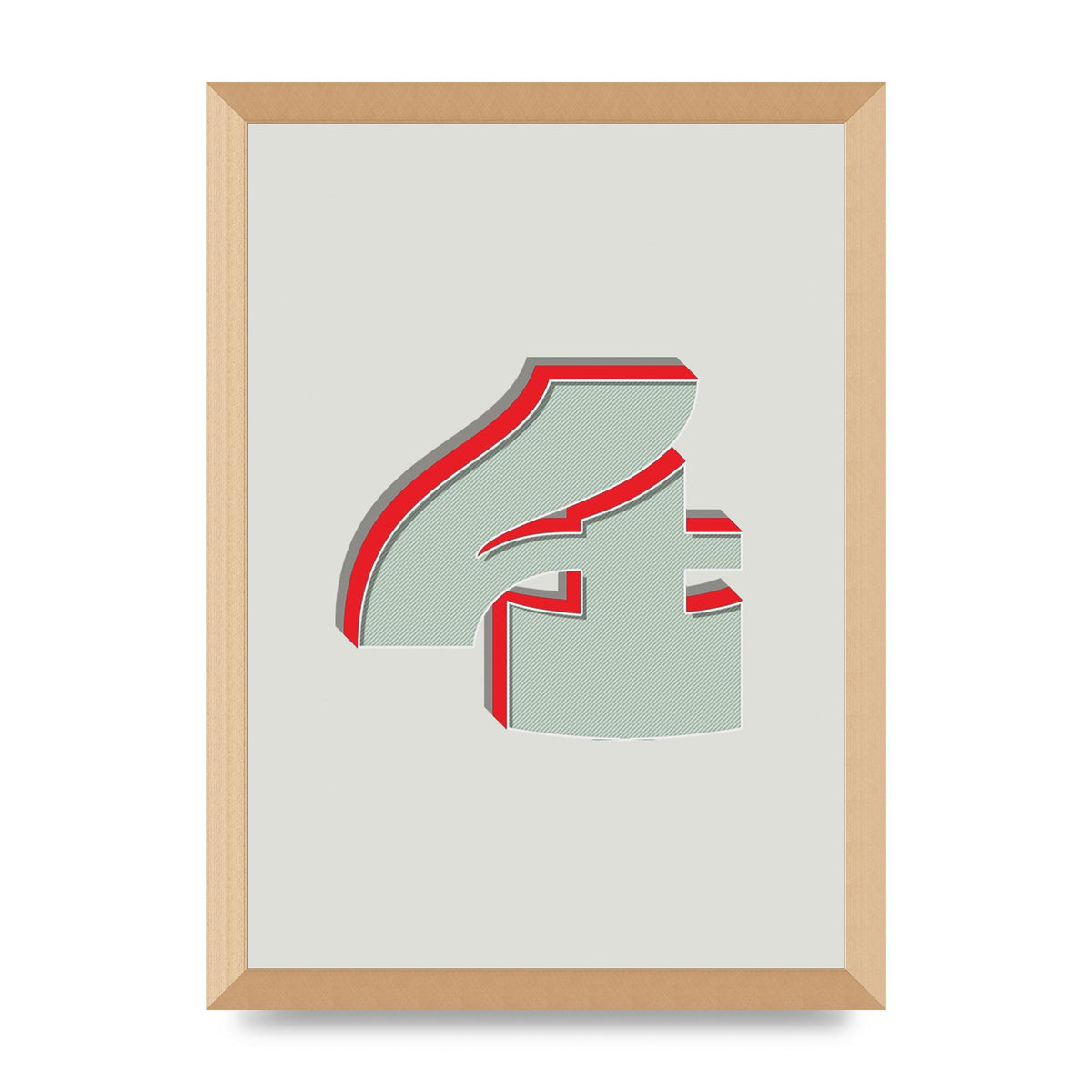 Mix Match Number 4" Wall Art - A3 framed