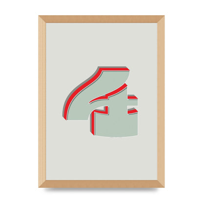 Mix Match Number 4" Wall Art - A3 framed