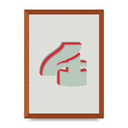 Mix Match Number 4" Wall Art - A3 framed