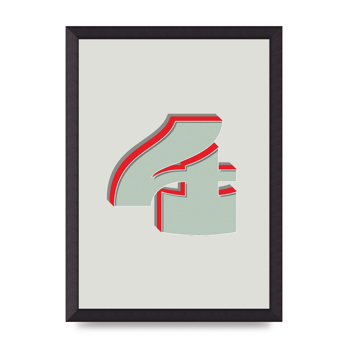 Mix Match Number 4" Wall Art - A3 framed