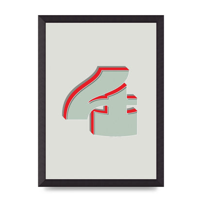 Mix Match Number 4" Wall Art - A3 framed