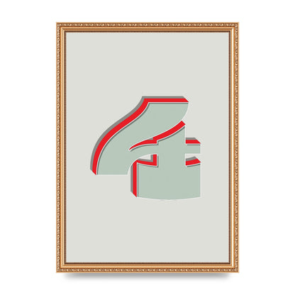 Mix Match Number 4" Wall Art - A3 framed