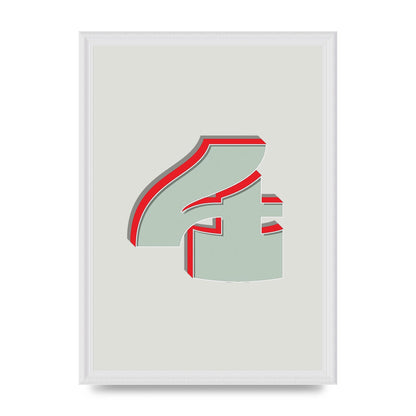 Mix Match Number 4" Wall Art - A3 framed