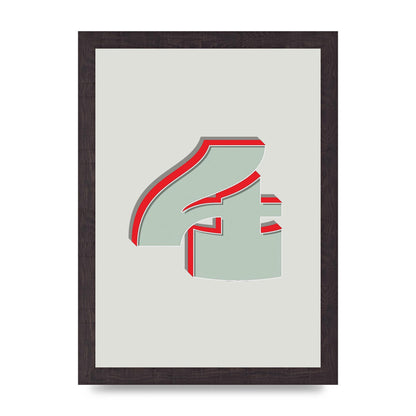 Mix Match Number 4" Wall Art - A4 framed