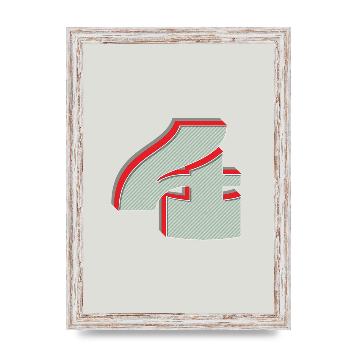 Mix Match Number 4" Wall Art - A4 framed