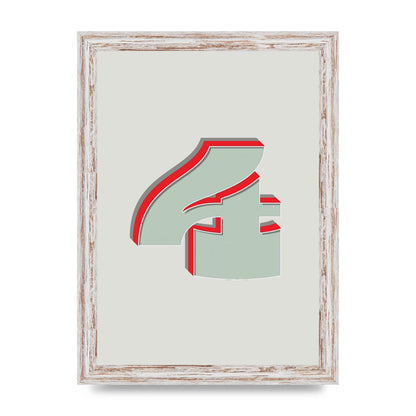 Mix Match Number 4" Wall Art - A4 framed