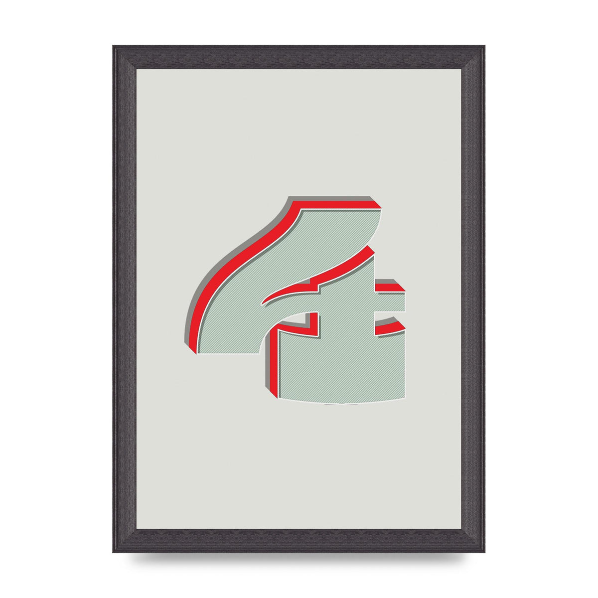 Mix Match Number 4" Wall Art - A4 framed