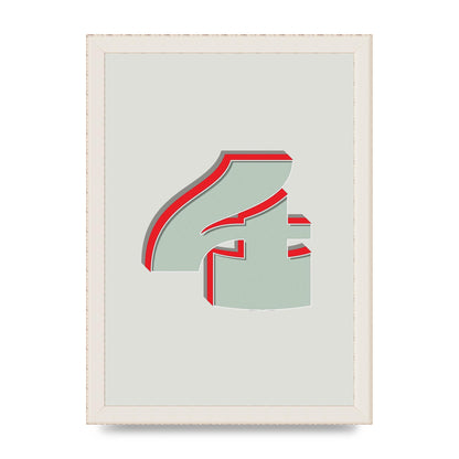 Mix Match Number 4" Wall Art - A4 framed