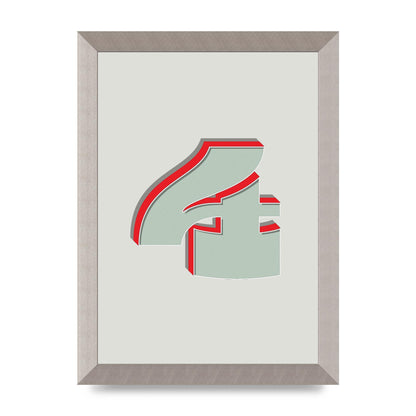 Mix Match Number 4" Wall Art - A4 framed