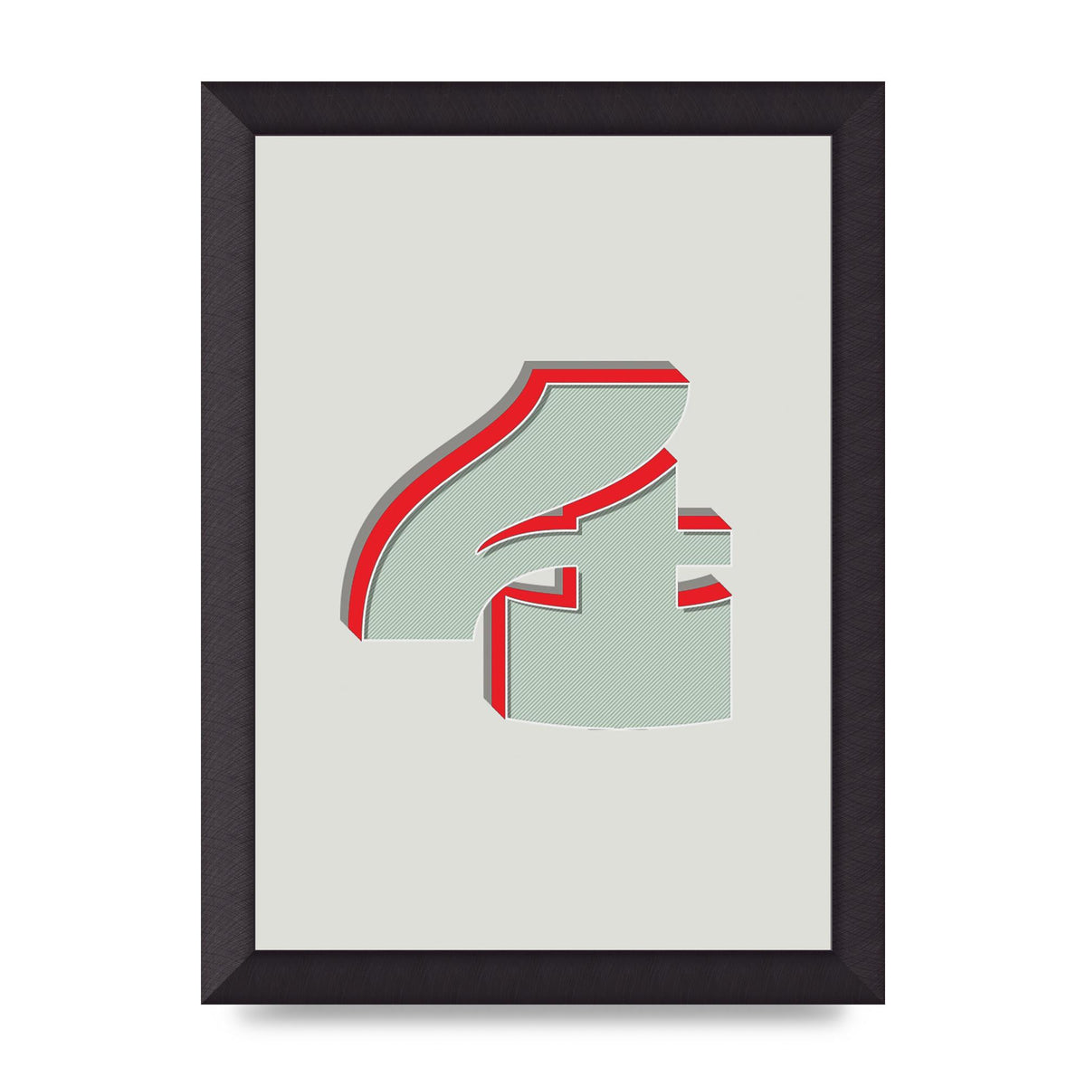 Mix Match Number 4" Wall Art - A4 framed