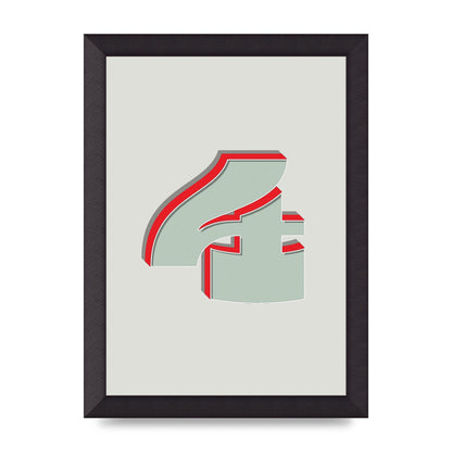 Mix Match Number 4" Wall Art - A4 framed