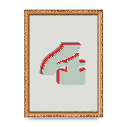Mix Match Number 4" Wall Art - A4 framed