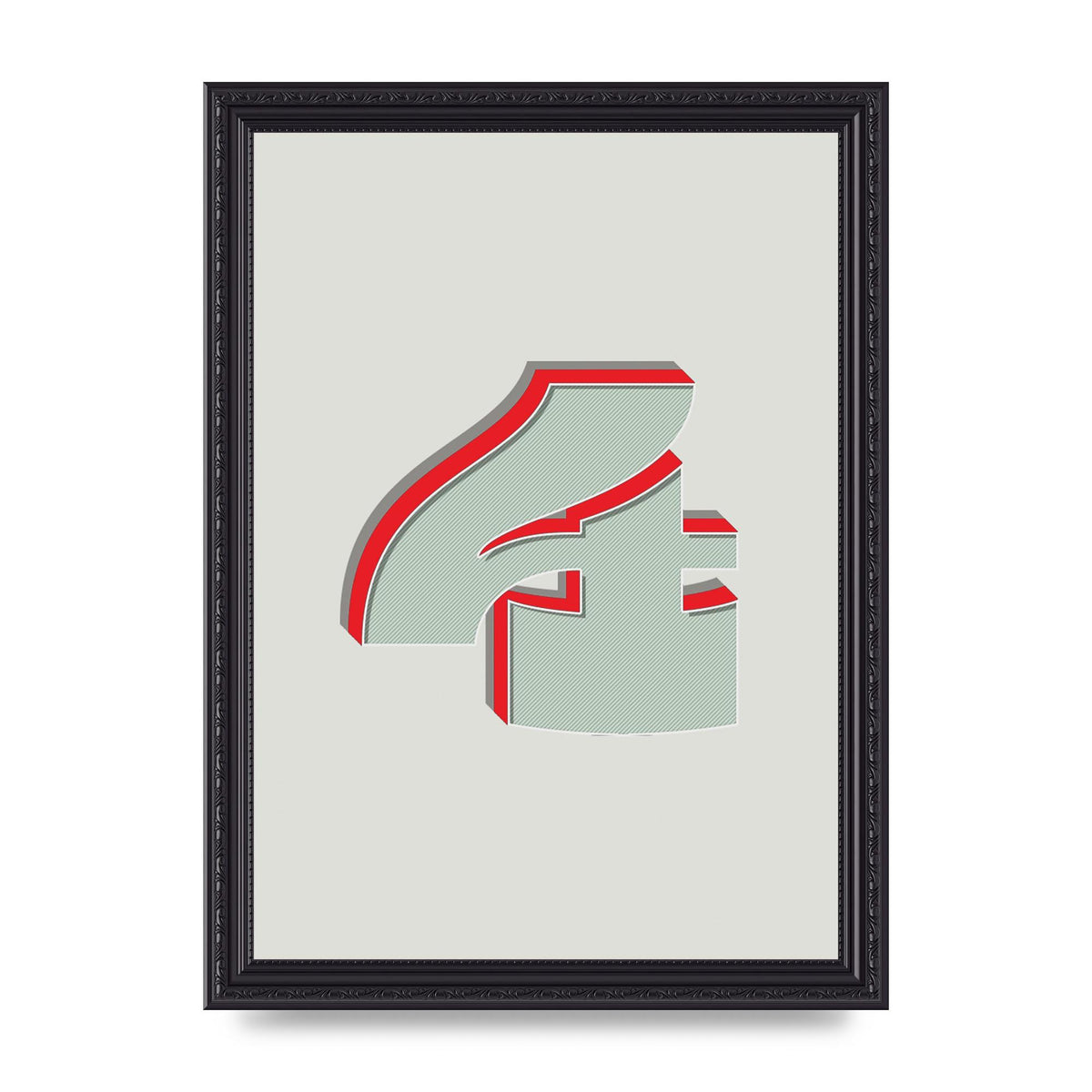 Mix Match Number 4" Wall Art - A4 framed