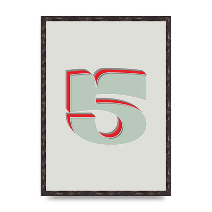 Mix Match Number 5" Art For The Home - A2 framed