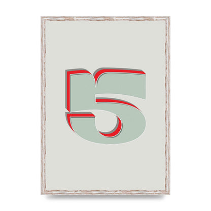 Mix Match Number 5" Art For The Home - A2 framed