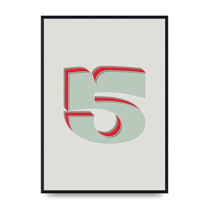 Mix Match Number 5" Art For The Home - A2 framed