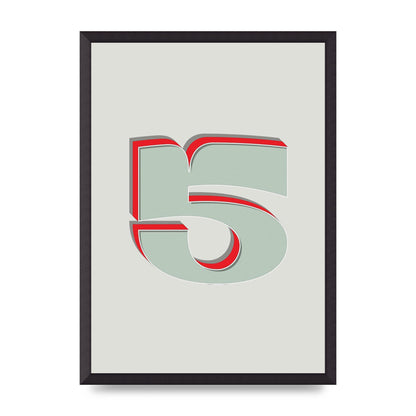 Mix Match Number 5" Art For The Home - A2 framed