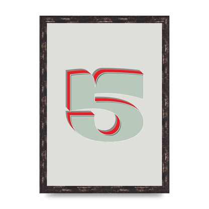 Mix Match Number 5" Art For The Home - A3 framed
