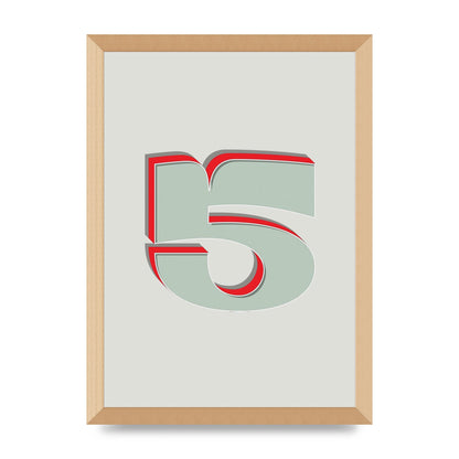 Mix Match Number 5" Art For The Home - A3 framed