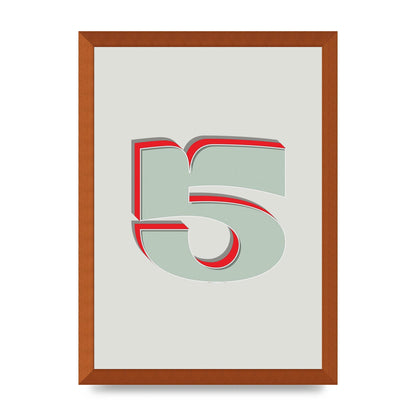 Mix Match Number 5" Art For The Home - A3 framed